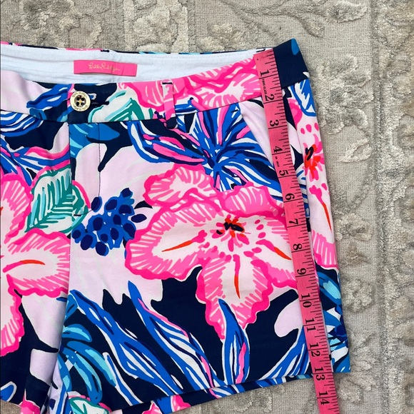 Lilly Pulitzer Pink and Blue Floral Women's Shorts - Picture 3 of 5